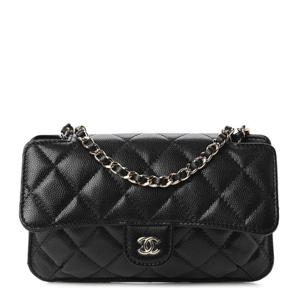 Chanel Caviar Fabric Quilted Foldable Tote With Chain Black Multicolor 1 of 18