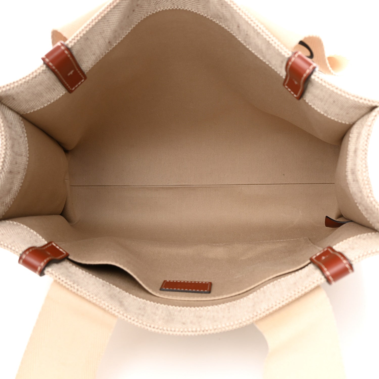 Chloe Cotton Calfskin Medium Woody Ribbon Tote White Brown 5 of 13