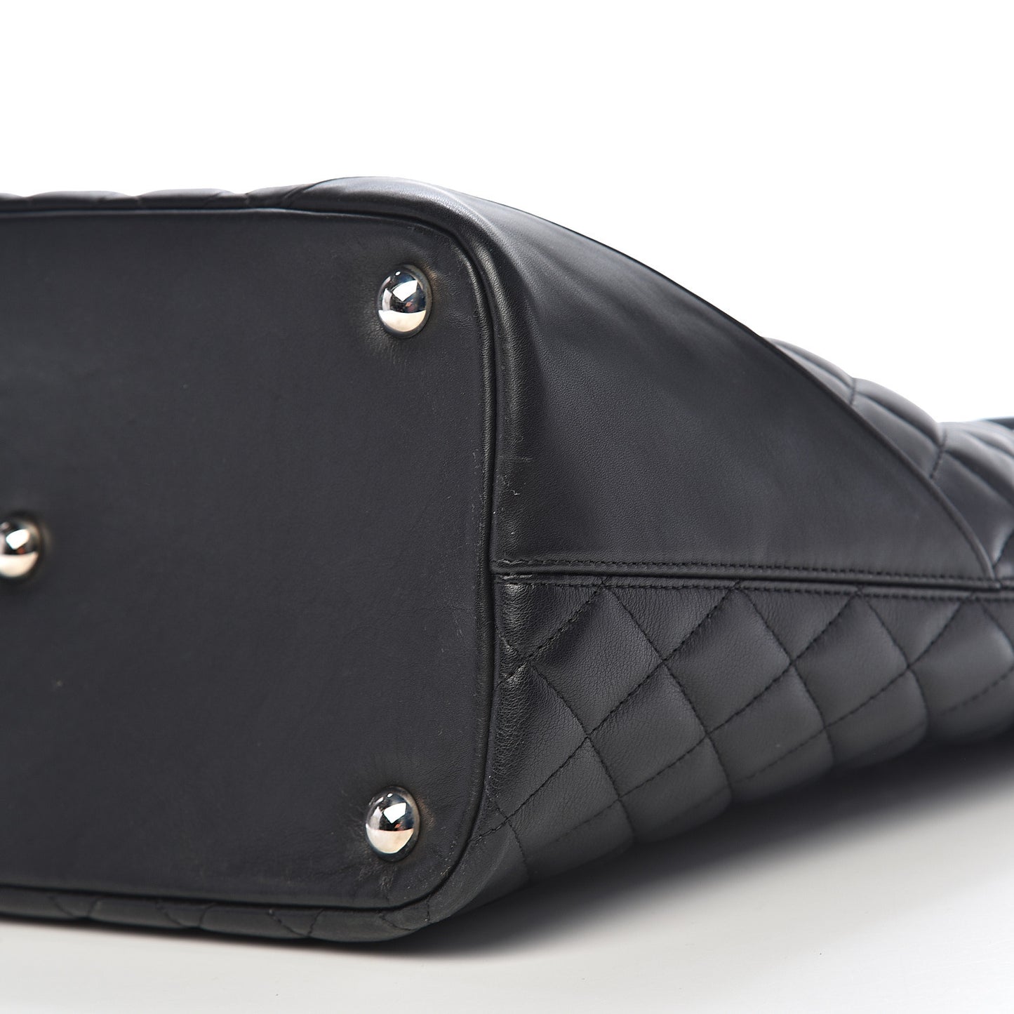 Calfskin Quilted Large Cambon Tote Black