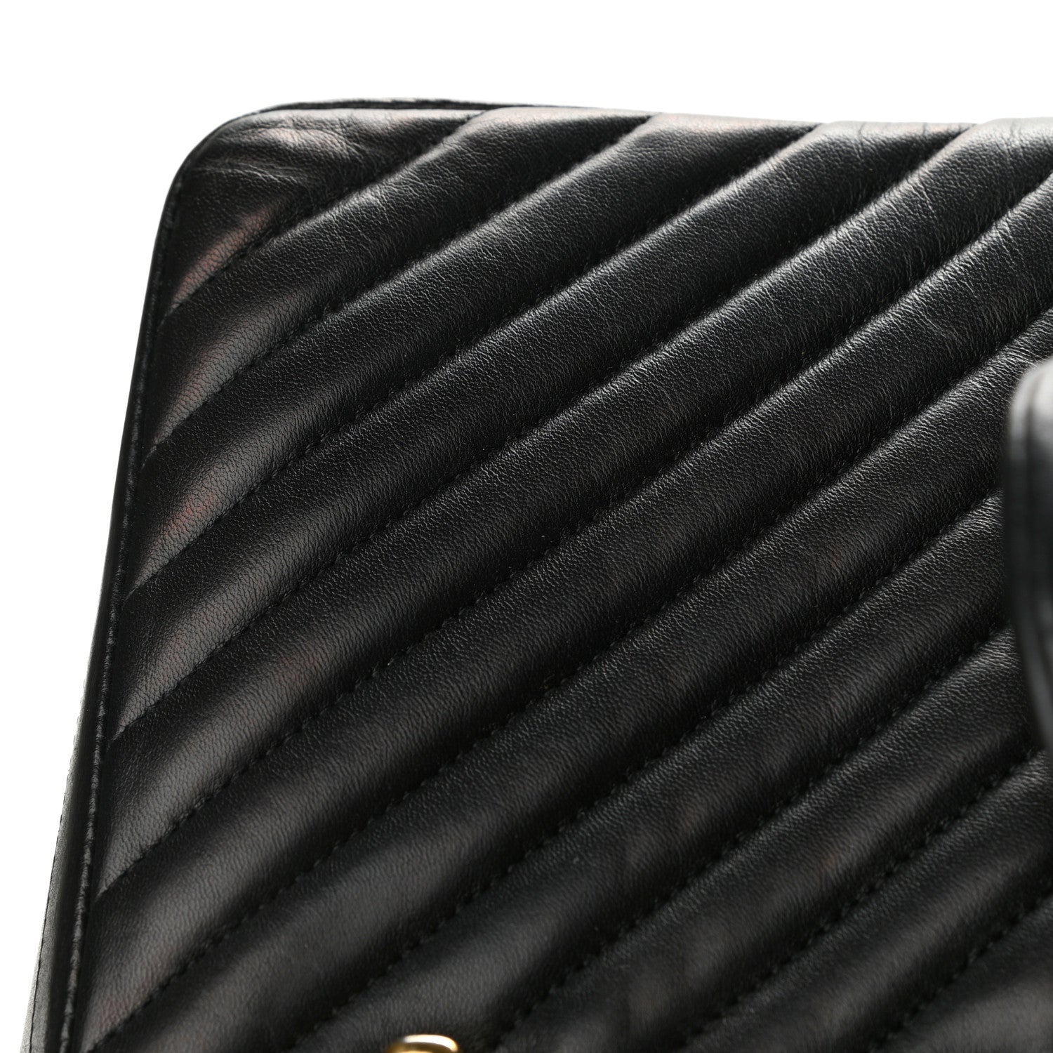 Chanel Lambskin Chevron Quilted Jumbo Double Flap Black 11 of 12