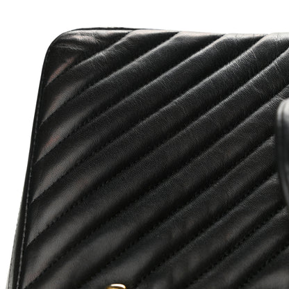 Chanel Lambskin Chevron Quilted Jumbo Double Flap Black 11 of 12