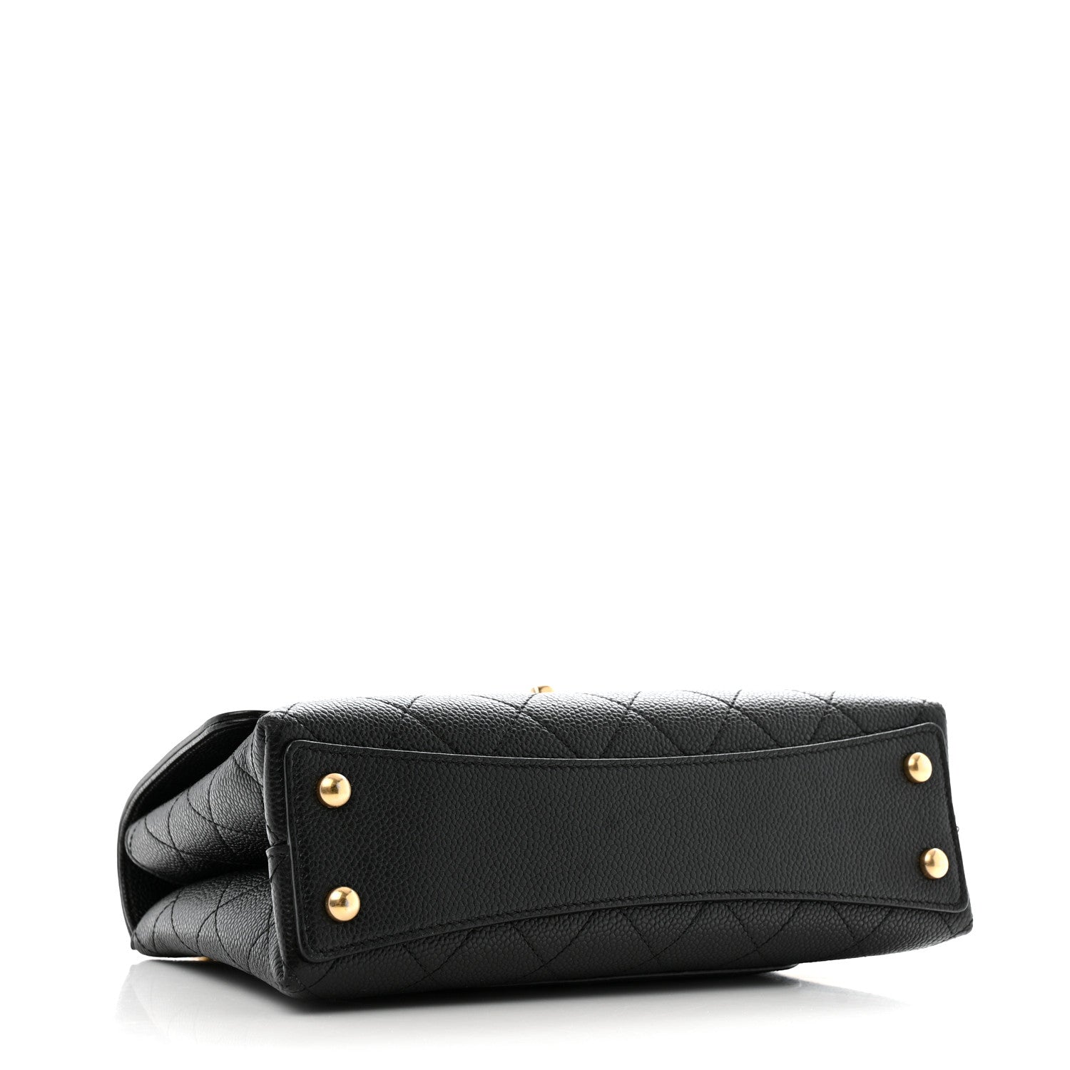 Chanel Caviar Diamond Stitched Small Top Handle Flap Black 4 of 13