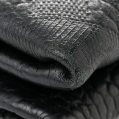 Burberry Signature Grain Calfskin Check Embossed Medium Balmoral Clutch Bag Black 10 of 16