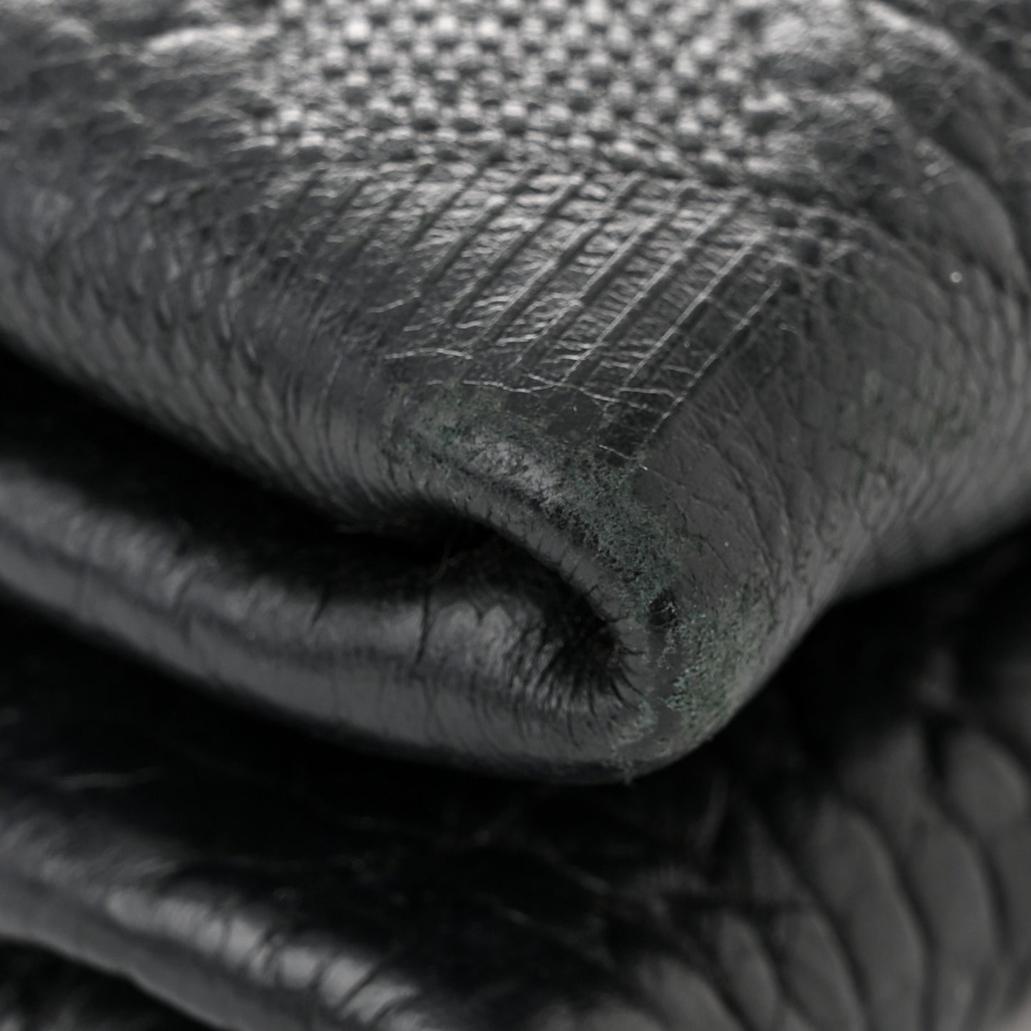 Signature Grain Calfskin Check Embossed Medium Balmoral Clutch Bag Black