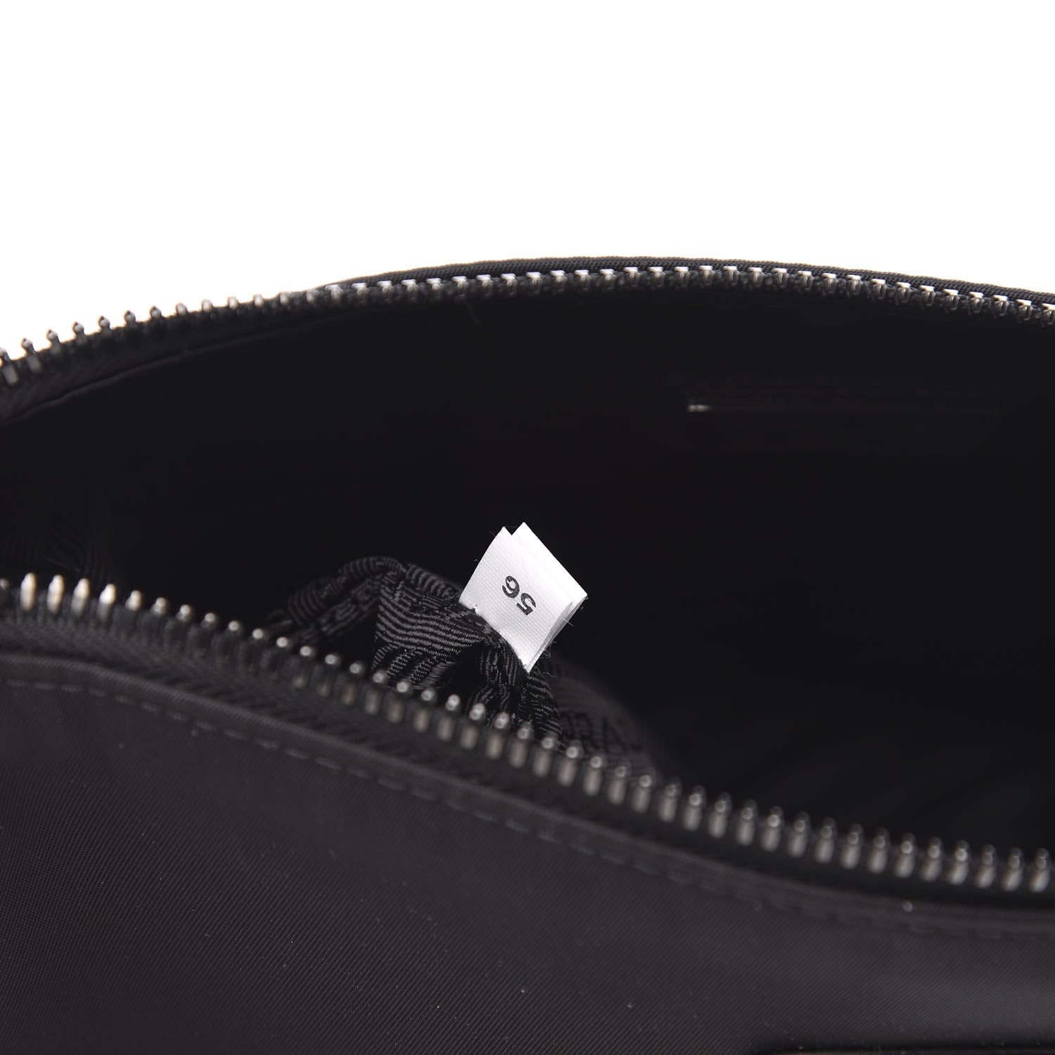 Prada Tessuto Nylon Saffiano Pocket Zippered Shoulder Bag Black 7 of 9