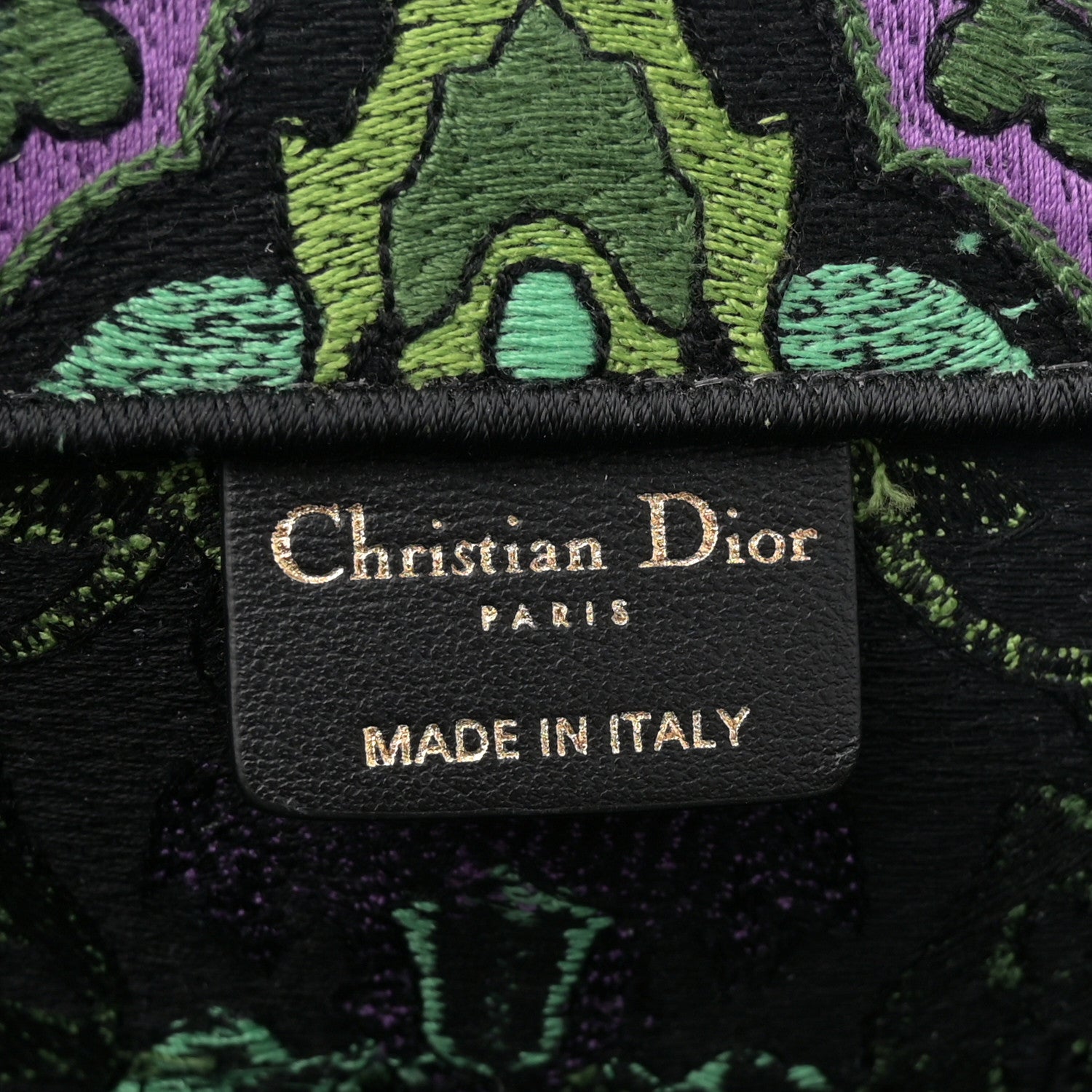 Christian Dior Canvas Embroidered Large Indian Purple Book Tote Multicolor 6 of 11
