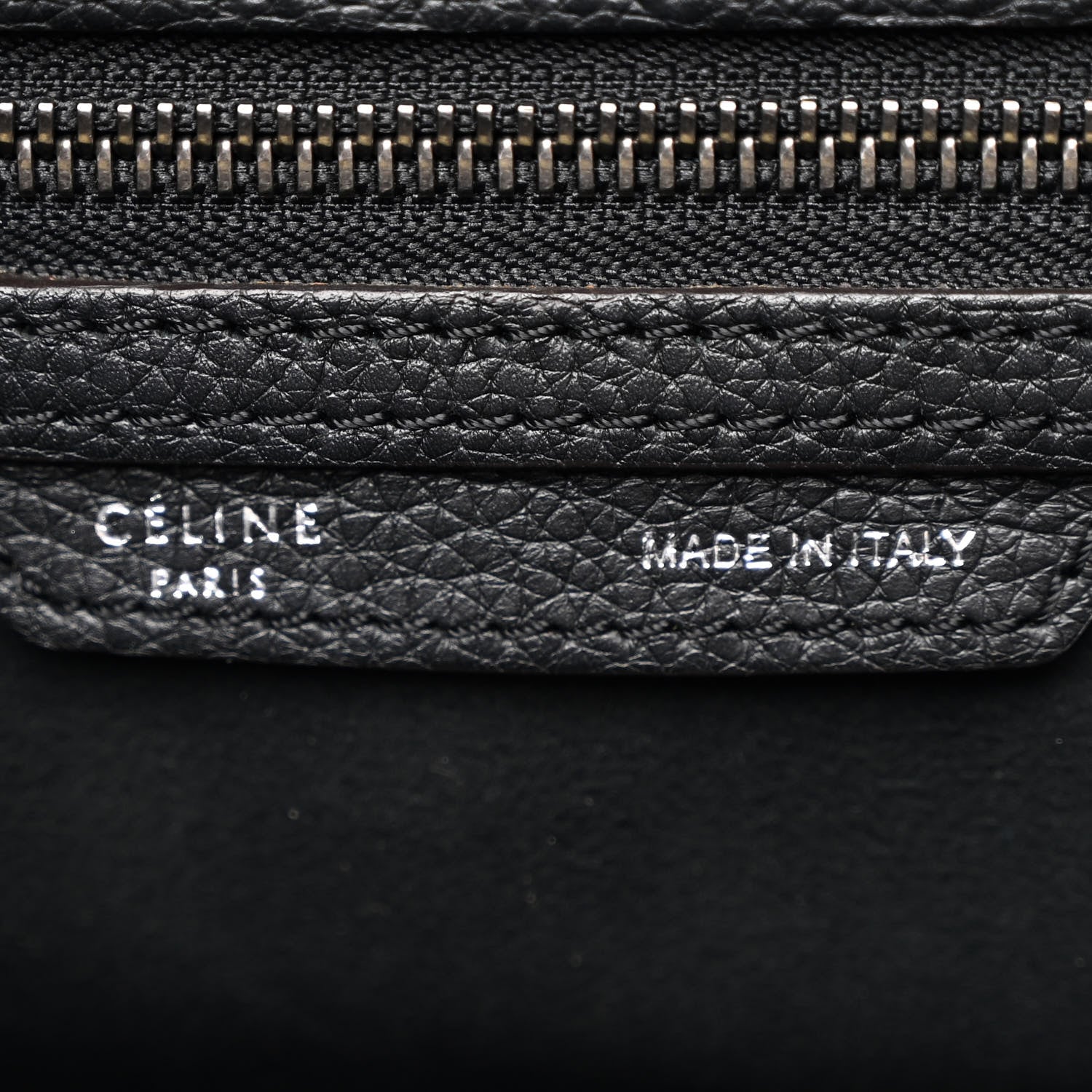 Celine Drummed Calfskin Micro Luggage Black 7 of 10