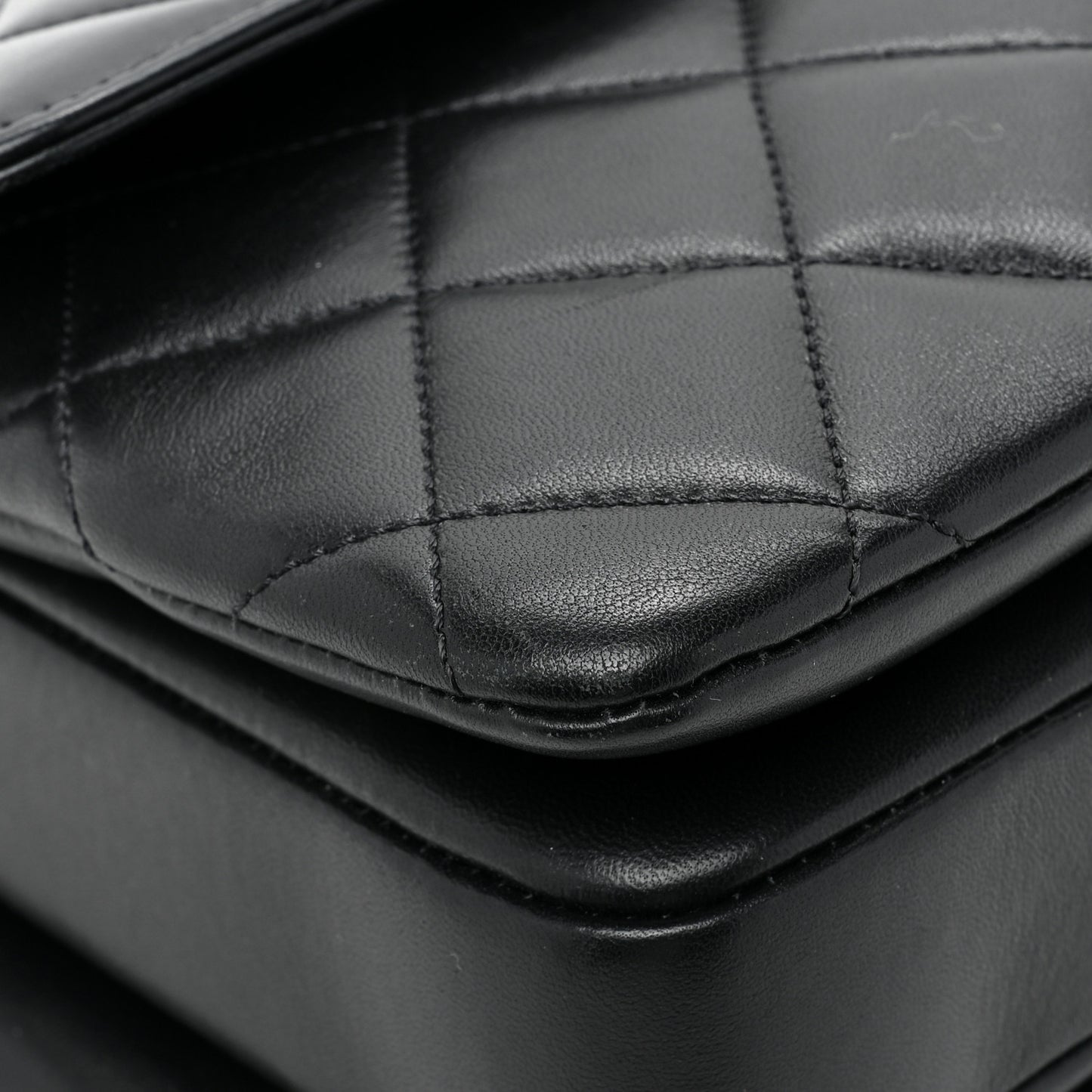 Lambskin Quilted Medium Trendy CC Flap Dual Handle Bag Black