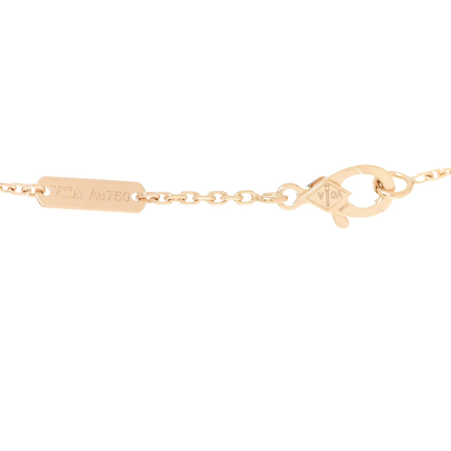 18K Yellow Gold Tiger Eye Vintage Alhambra Pendant Necklace