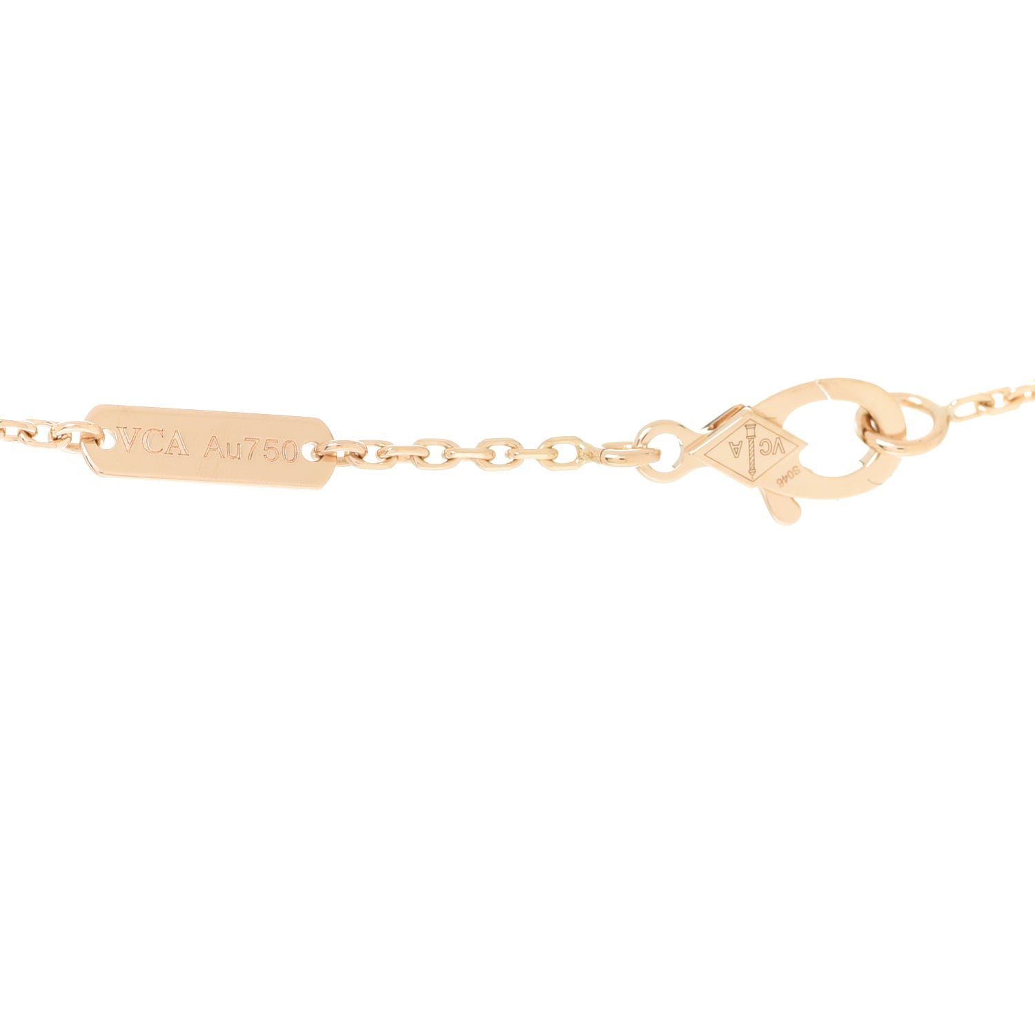 Van Cleef & Arpels 18K Yellow Gold Tiger Eye Vintage Alhambra Pendant Necklace 5 of 6