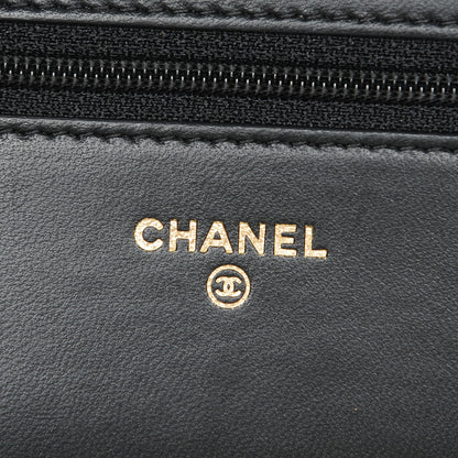 Chanel Lambskin Quilted Boy Wallet On Chain WOC Black 6 of 9