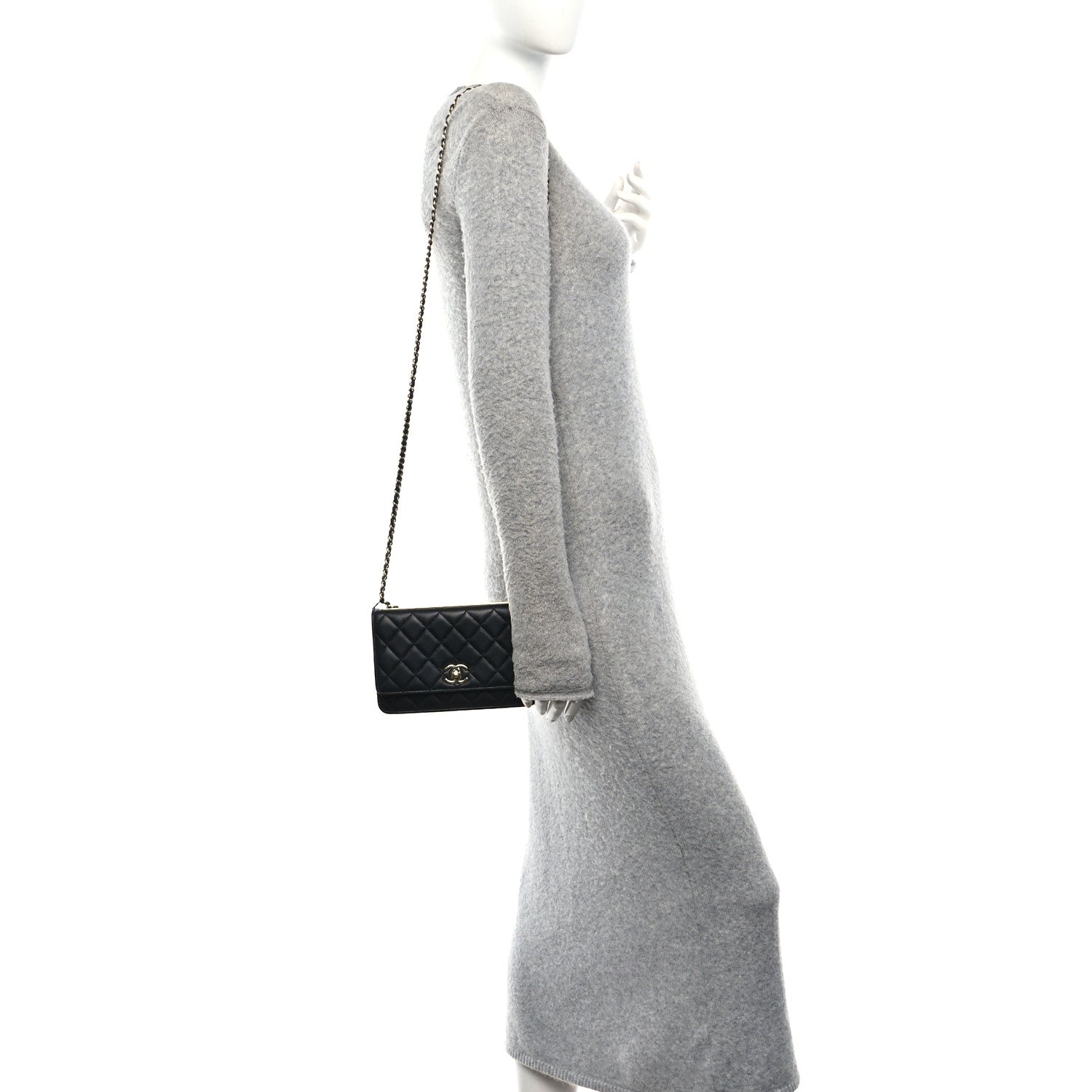 Chanel Lambskin Quilted Trendy CC Wallet On Chain WOC Black 2 of 13