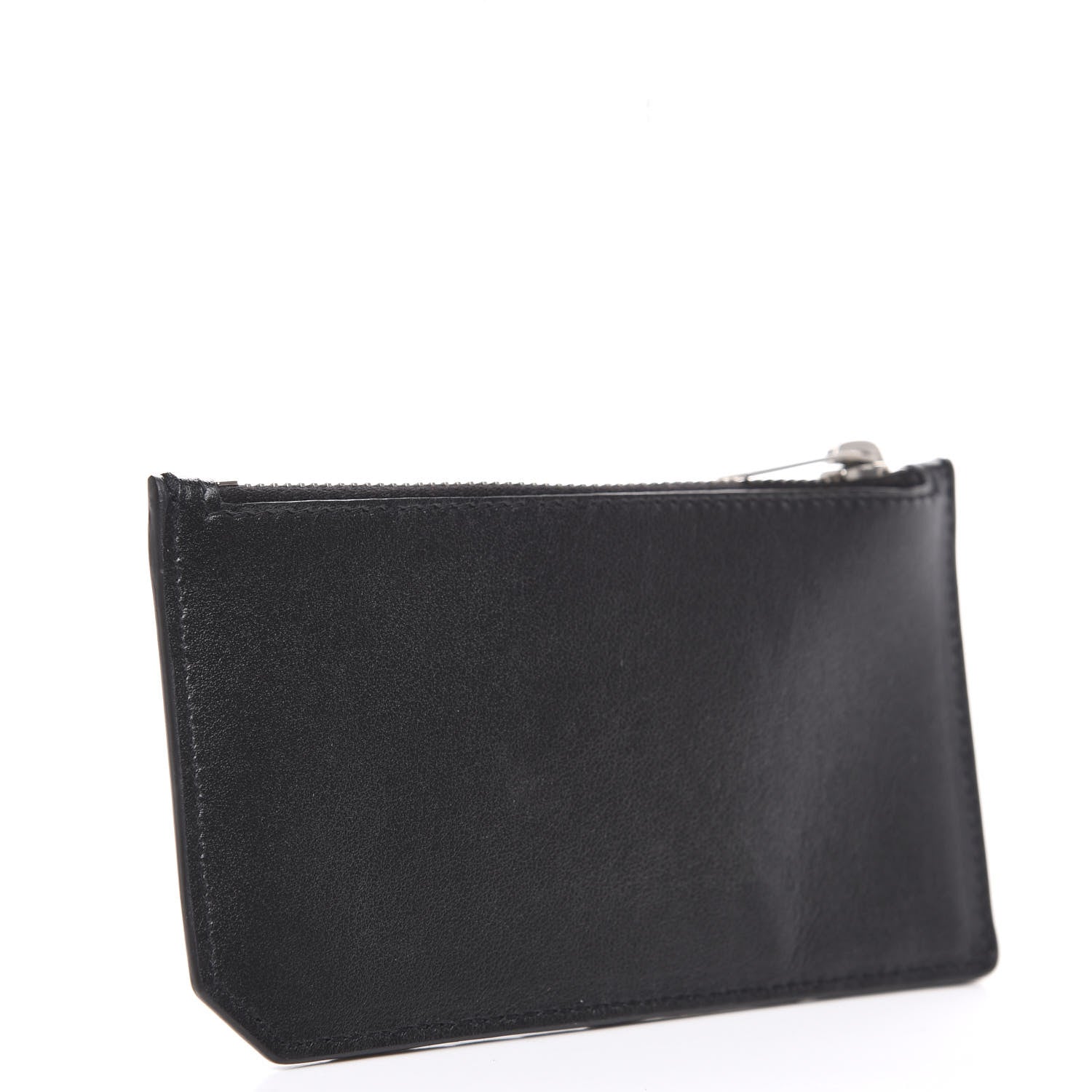 Saint Laurent Calfskin 5 Fragments Logo Zip Pouch Card Holder Black 2 of 7