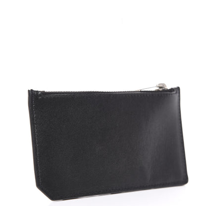 Saint Laurent Calfskin 5 Fragments Logo Zip Pouch Card Holder Black 2 of 7
