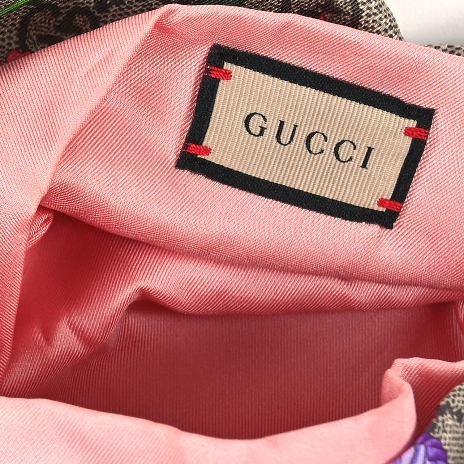 Gucci Silk Monogram Flora Print Headband M Pink 4 of 5