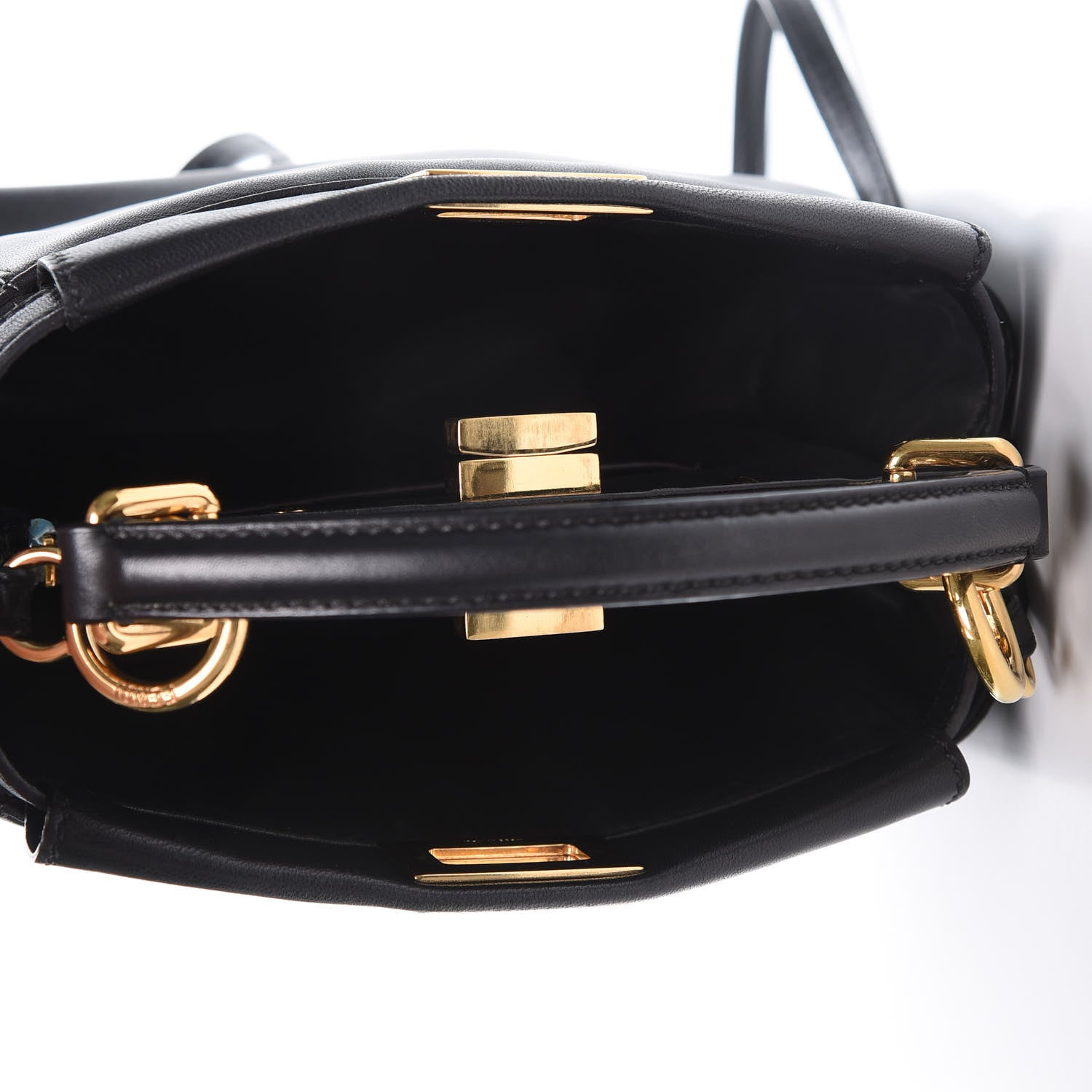 Fendi Nappa Mini Peekaboo Iconic Satchel Black 4 of 11