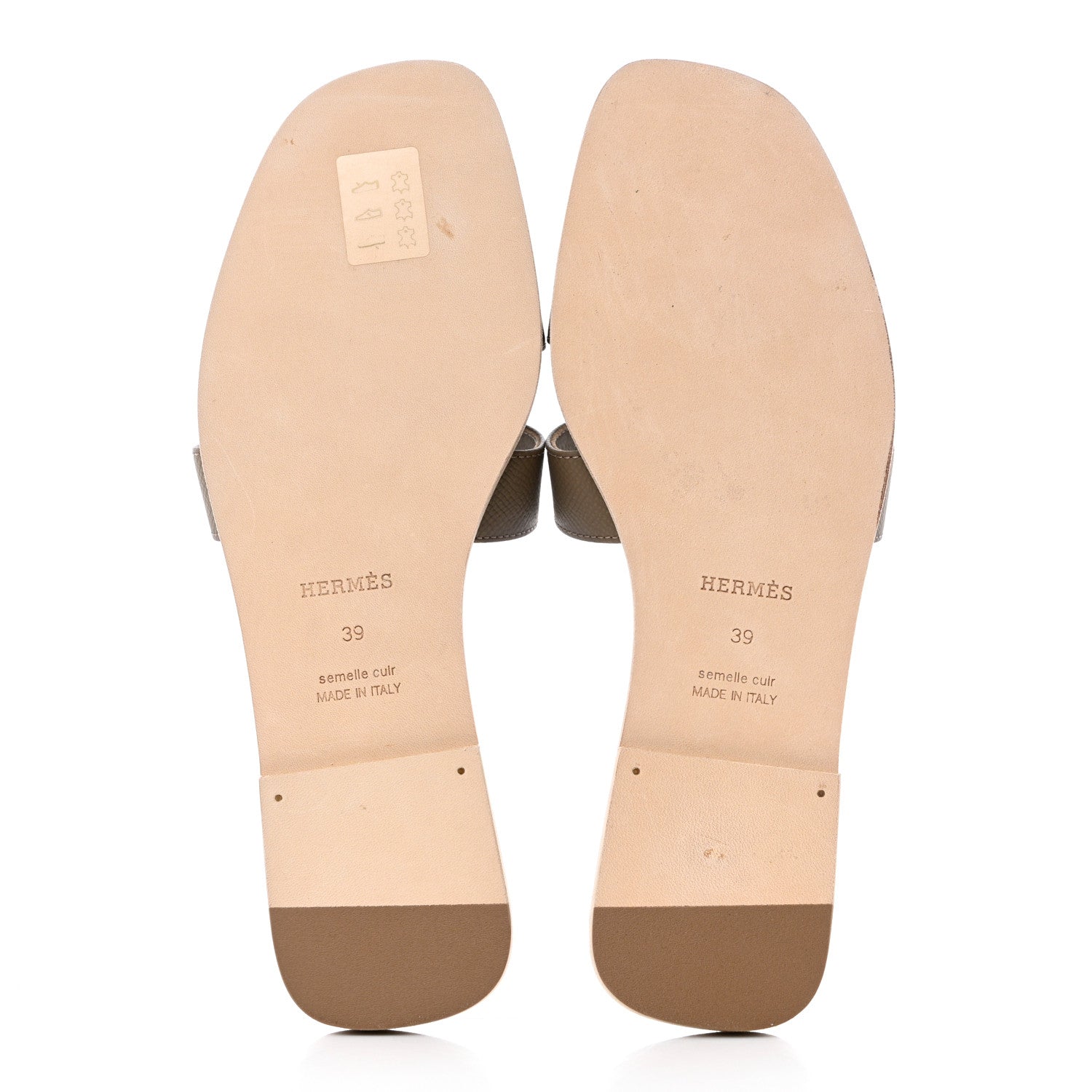Hermes Epsom Oran Sandals 39 Etoupe 5 of 9