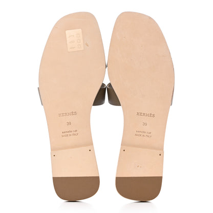 Hermes Epsom Oran Sandals 39 Etoupe 5 of 9
