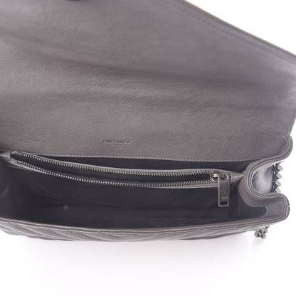 Saint Laurent Sheepskin Matelasse Chevron Monogram Large College Satchel Dark Anthracite 6 of 10