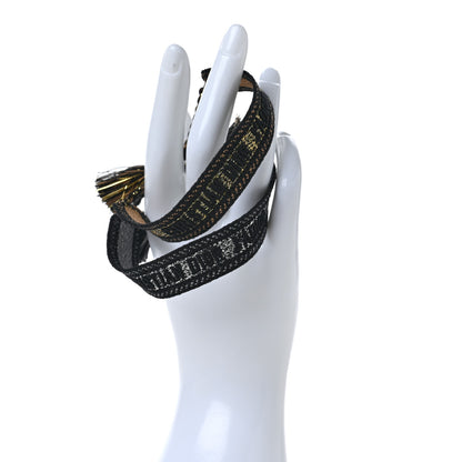 Christian Dior Woven Cotton J'Adior Friendship Bracelet Set Gold Silver 2 of 5
