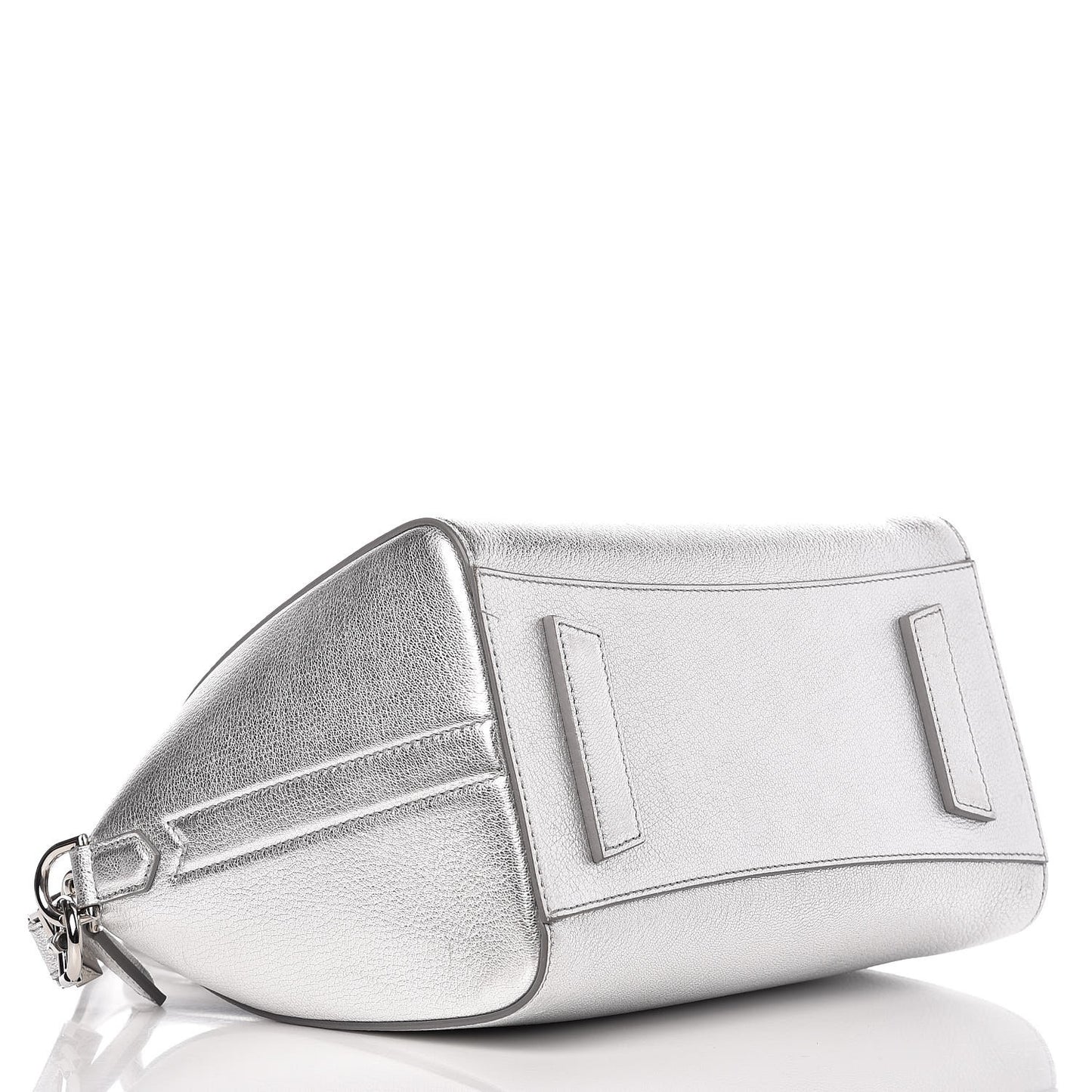 Metallic Sugar Goatskin Small Antigona Silver