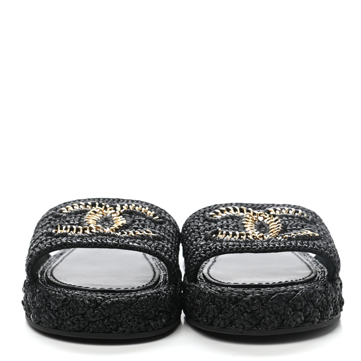 Cord Braided CC Mules 37 Black