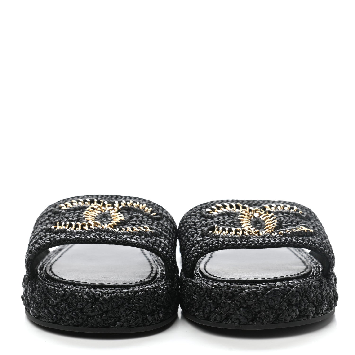 Chanel Cord Braided CC Mules 37 Black 2 of 9