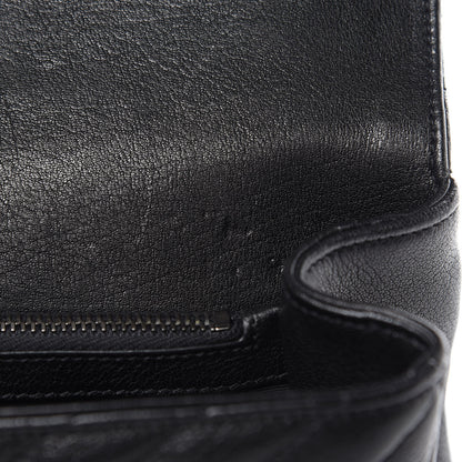 Saint Laurent Sheepskin Matelasse Chevron Monogram Medium College Bag Black 11 of 11
