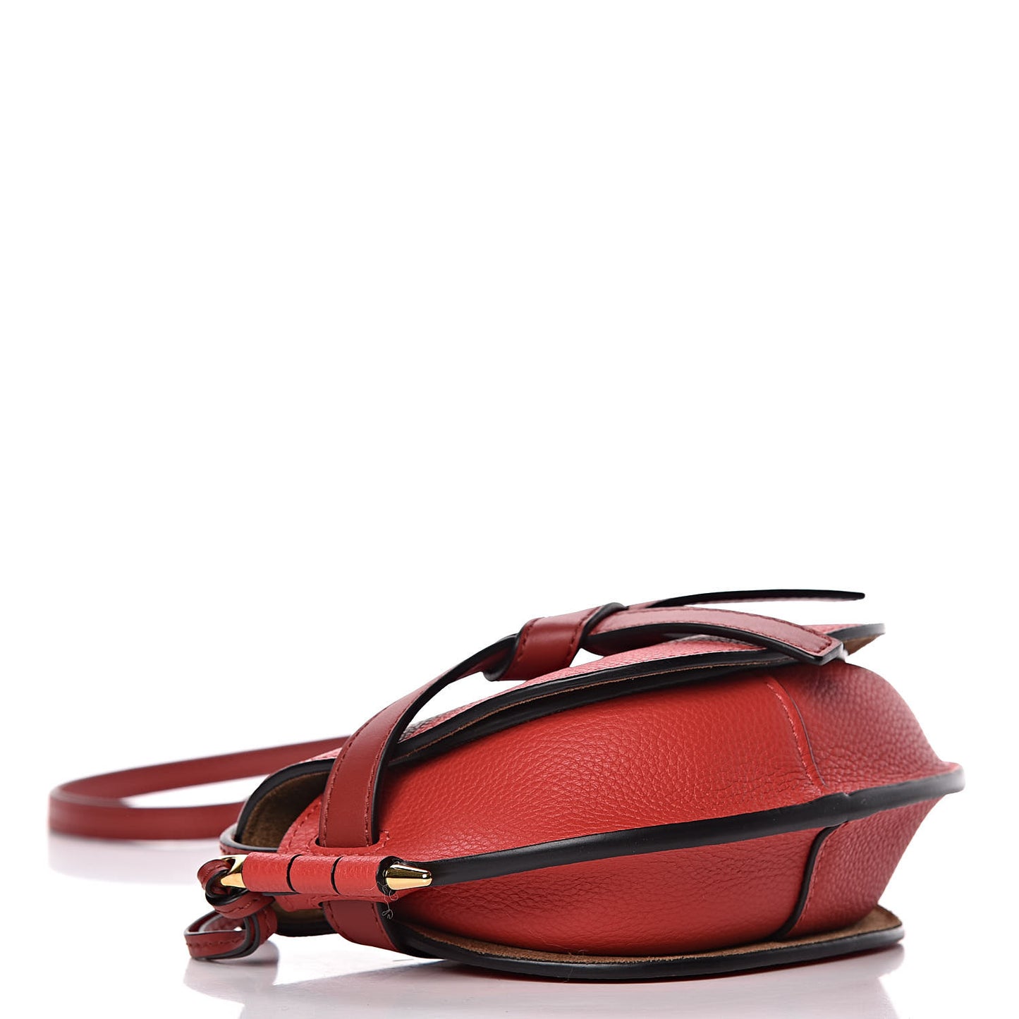 Grained Calfskin Mini Gate Crossbody Bag Scarlet Burnt Red