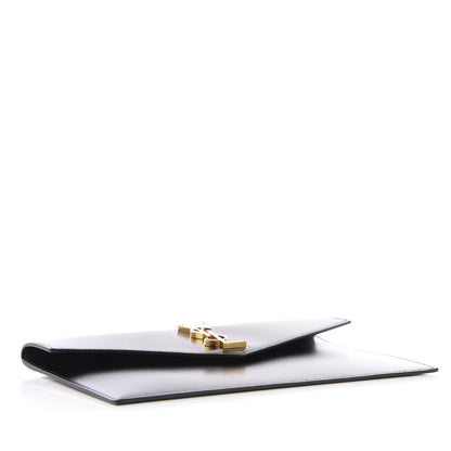 Saint Laurent Smooth Shiny Calfskin Monogram Uptown Pouch Black 3 of 7