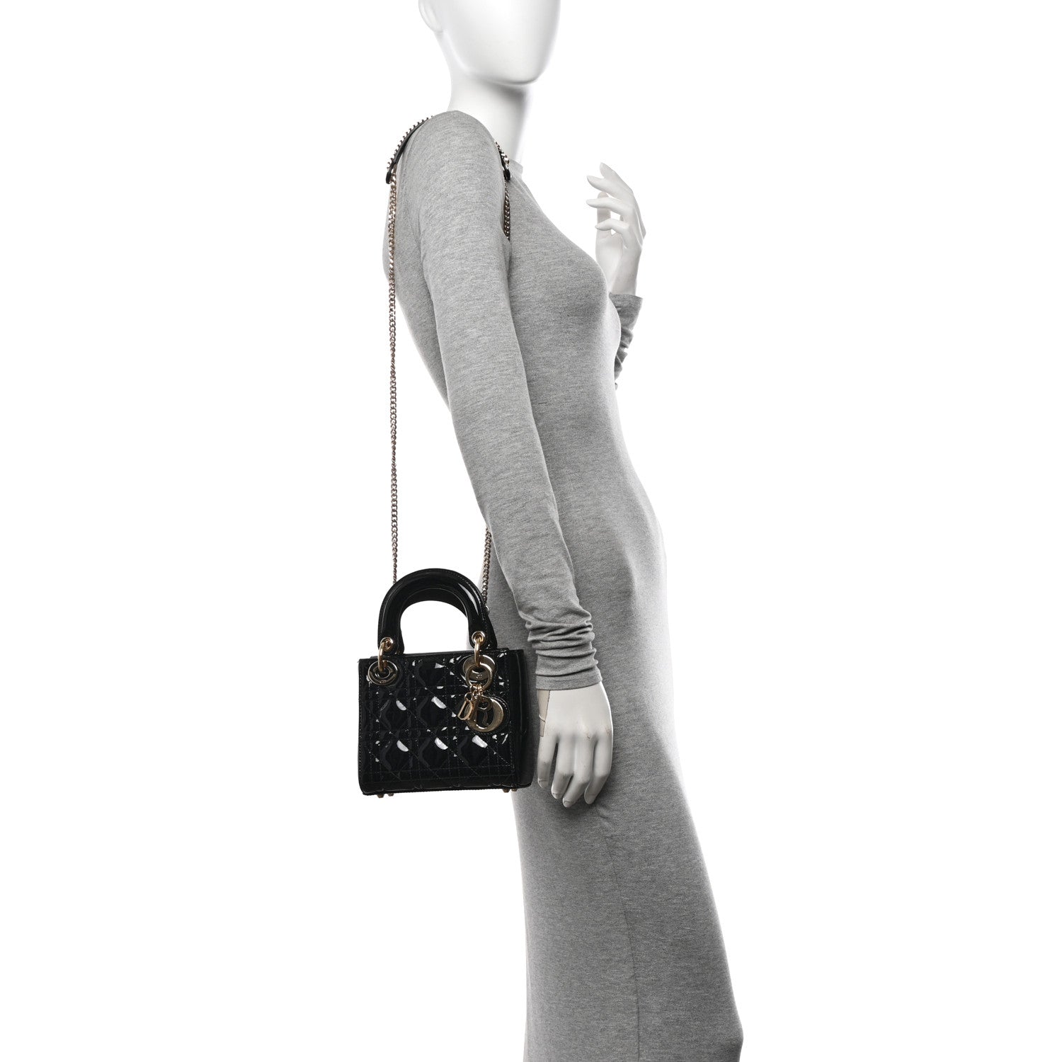 Christian Dior Patent Cannage Mini Lady Dior Black 2 of 10