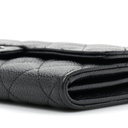Chanel Caviar Quilted Large Gusset Flap Wallet Black 12 of 16