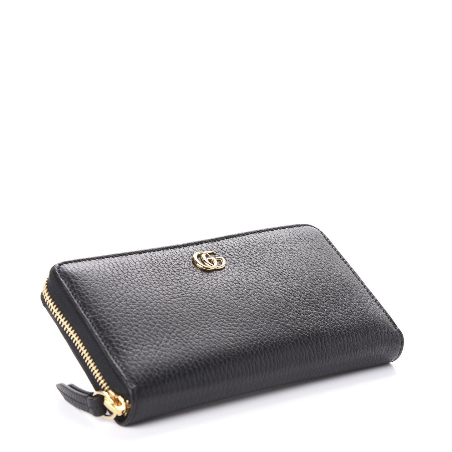 Dollar Calfskin GG Marmont Zip Around Wallet Black