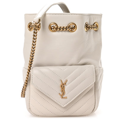 Saint Laurent Lambskin Matelasse Monogram Joe Nano Bucket Bag Crema Soft 1 of 10