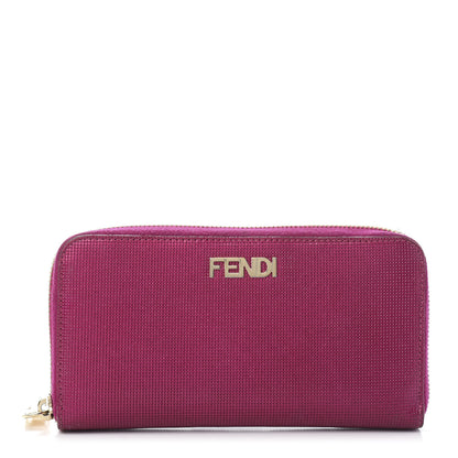Fendi Vitello Birkin Logo Zip Around Wallet Rosa 1 of 12
