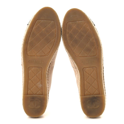 Chanel Lambskin CC Espadrilles 40 Beige Black 6 of 9