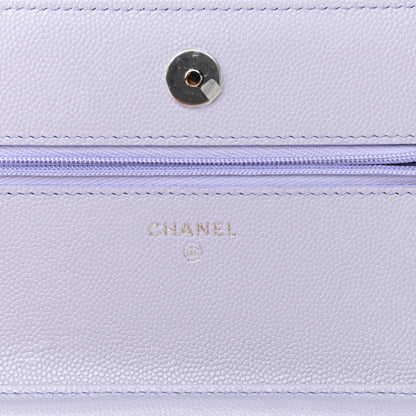 Chanel Caviar Quilted Wallet On Chain WOC Light Purple 6 of 12