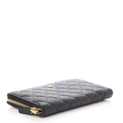 Chanel Caviar Quilted Large Gusset Zip Around Wallet Black 4 of 8