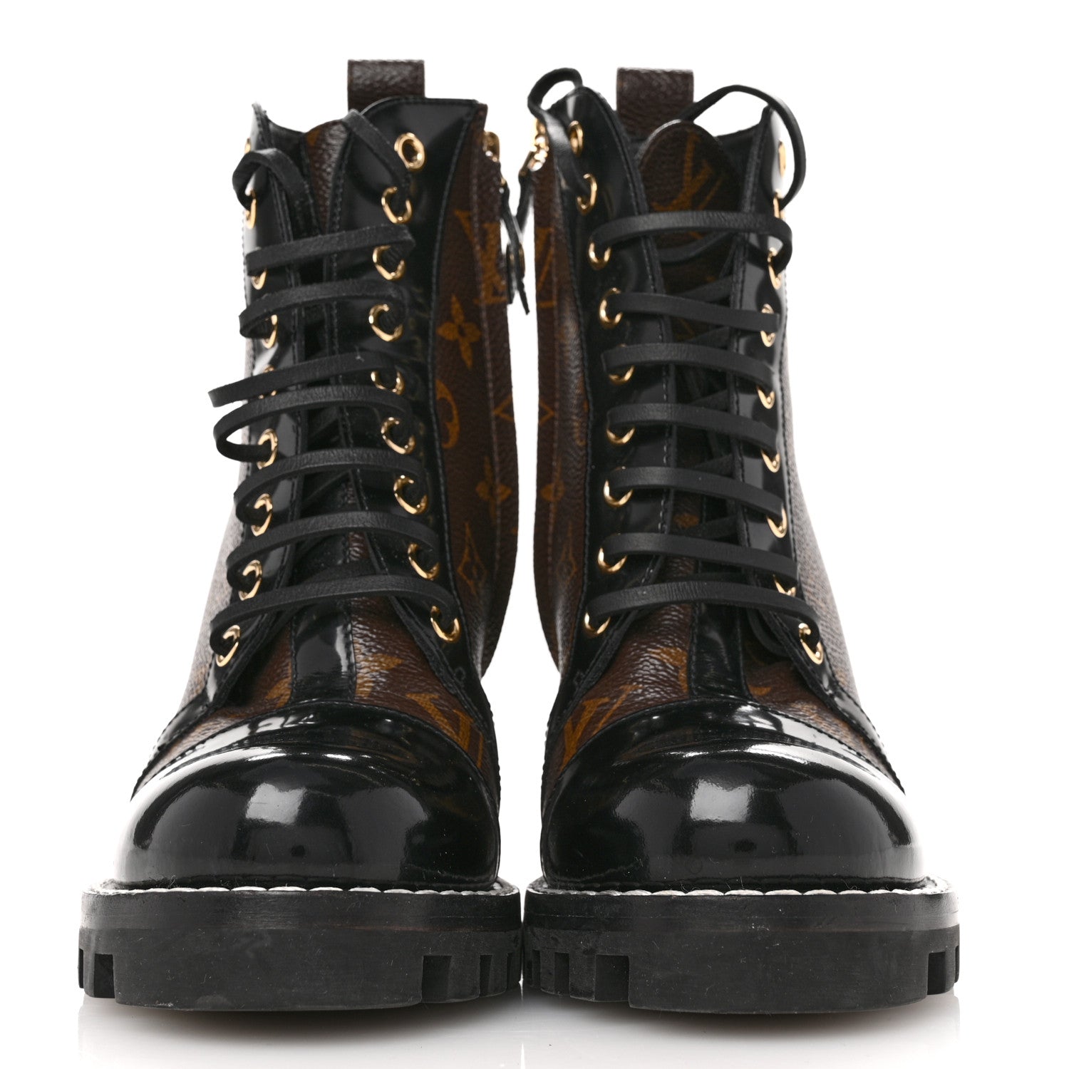 Louis Vuitton Patent Calfskin Monogram Star Trail Ankle Boots 36 Black 3 of 12