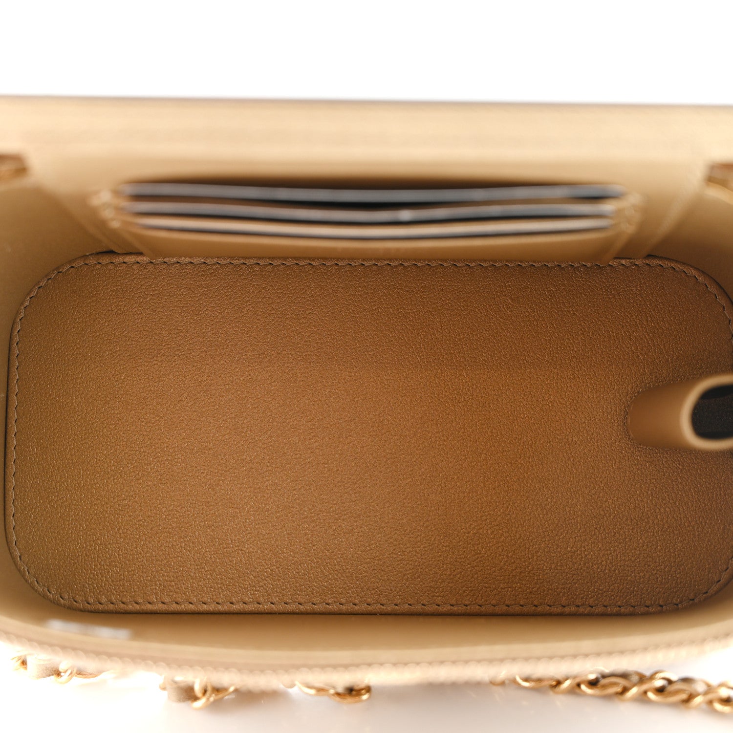 Chanel Metallic Lambskin Quilted Small CC Dynasty Vanity Case With Chain Gold 5 of 10