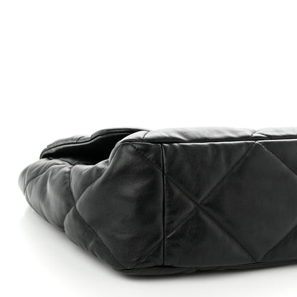 Chanel Lambskin Quilted Maxi Chanel 19 Flap Black 9 of 12
