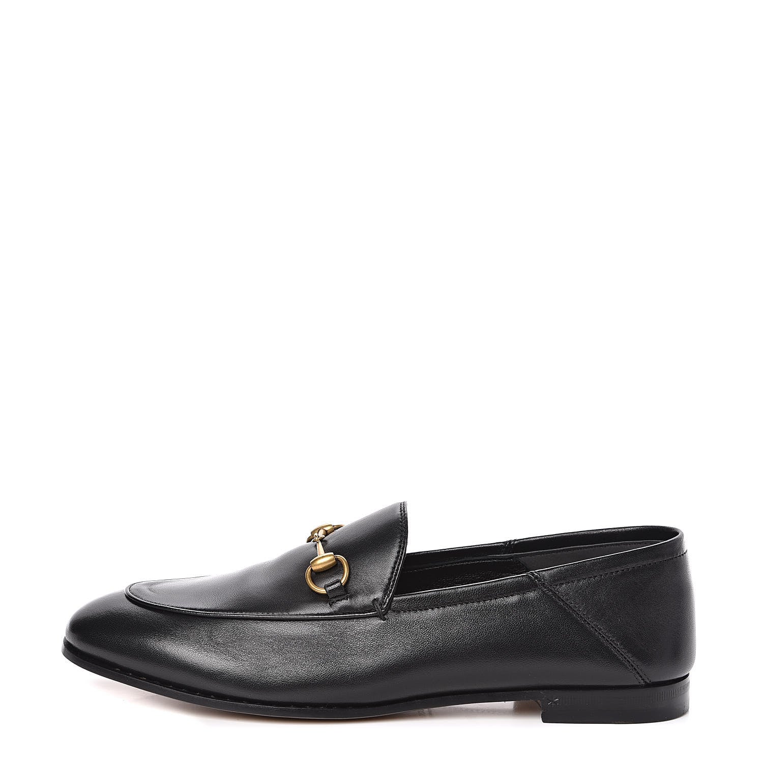 Gucci Lambskin Womens Brixton Horsebit Loafers 39.5 Black 1 of 9