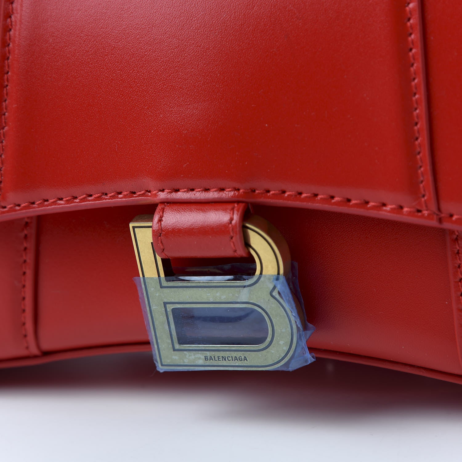 Balenciaga Shiny Box Calfskin Hourglass Top Handle Bag XS Bright Red 9 of 9