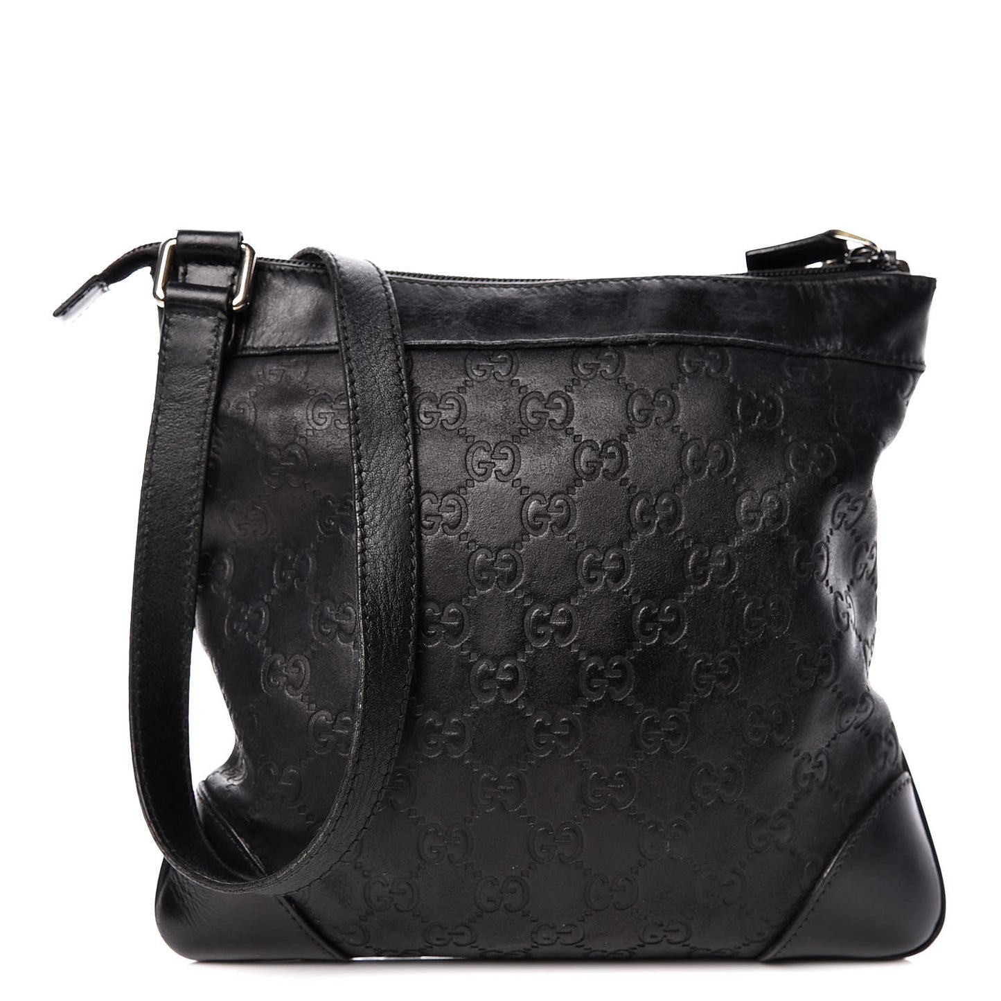 Guccissima Small Flat Messenger Bag Black