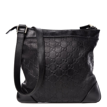 Gucci Guccissima Small Flat Messenger Bag Black 1 of 14
