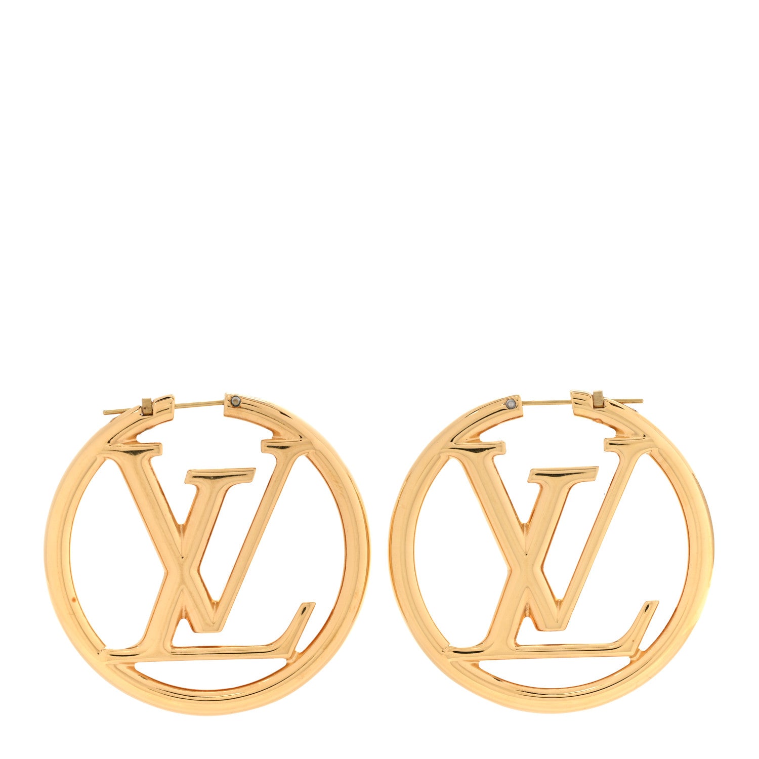Louis Vuitton Metal Louise Hoop Earrings Gold 1 of 5