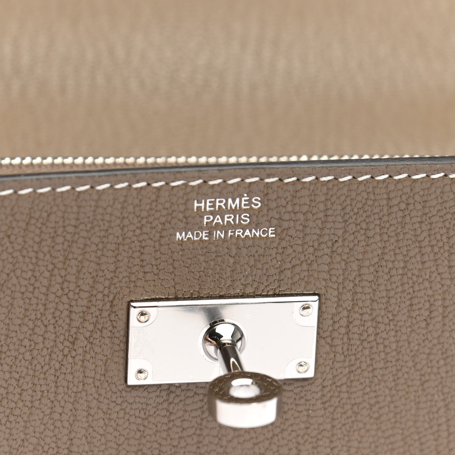 Hermes Chevre Mysore Kelly To Go Wallet Etoupe 4 of 10