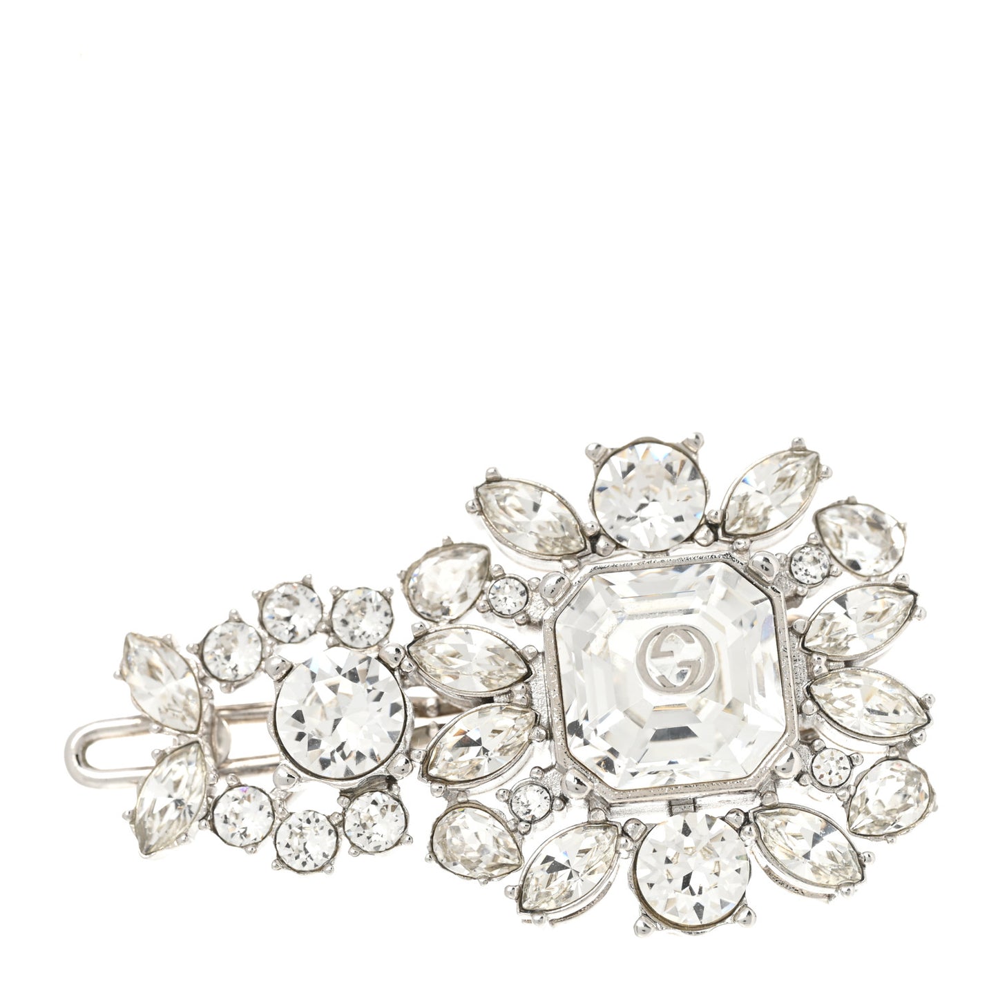 Crystal Hair Clip Silver