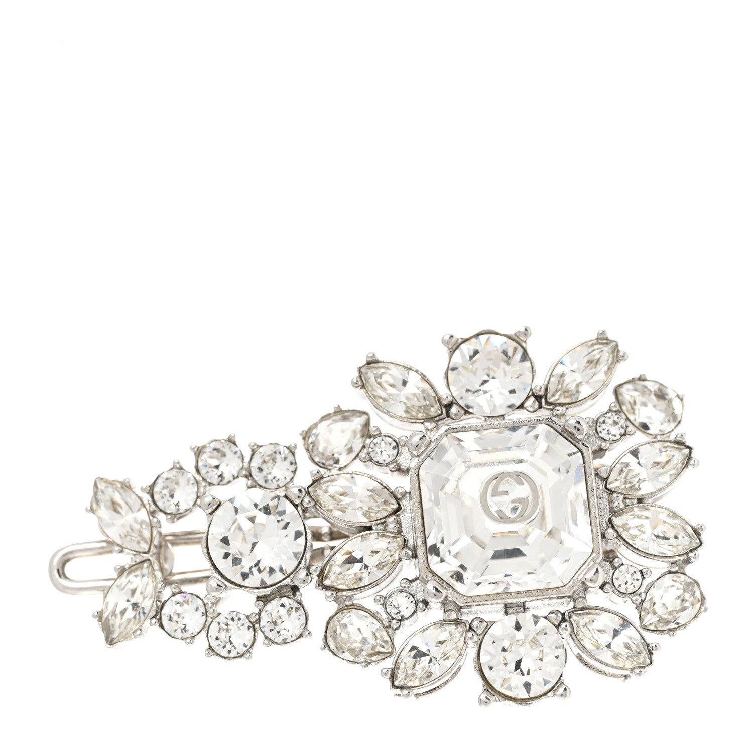 Gucci Crystal Hair Clip Silver 1 of 5