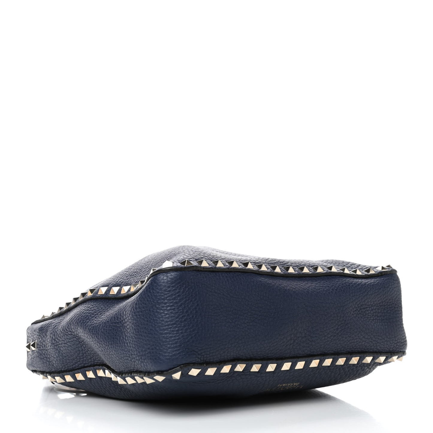 Pebbled Calfskin Small Rockstud Flip-Lock Messenger Bag Navy